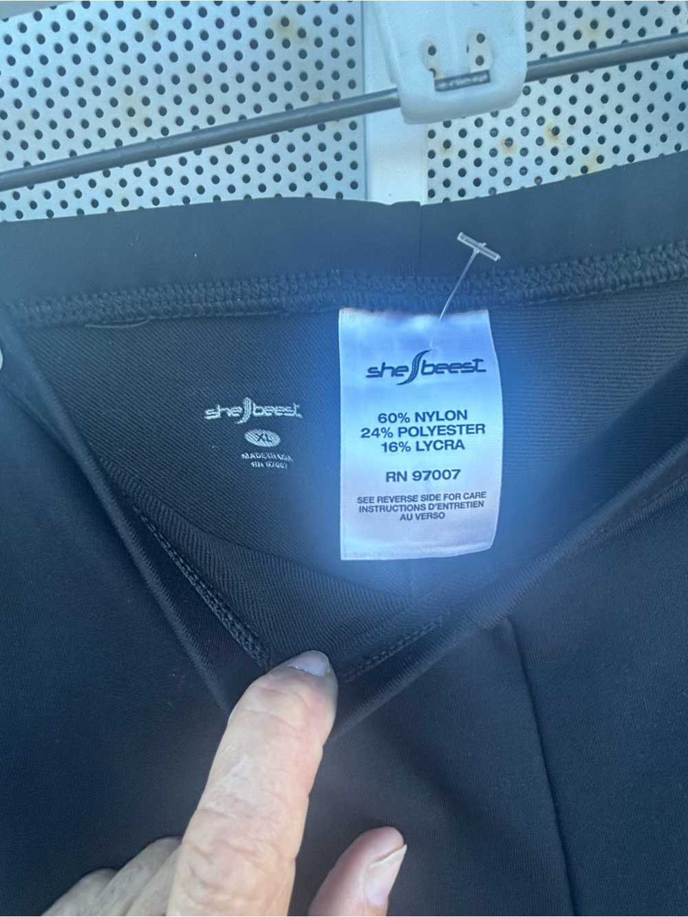 Set of 2-women XL blk. cycling Shebest padded capris 19" inseam/Opearl shorts - Picture 8 of 15